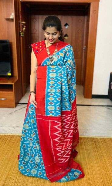 Sckr Ikkat A Party wear saree wholesaler in Hyderabad